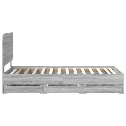 vidaXL Bettrahmen Graues Sonoma 100 x 200 cm Ingenieurs Holz