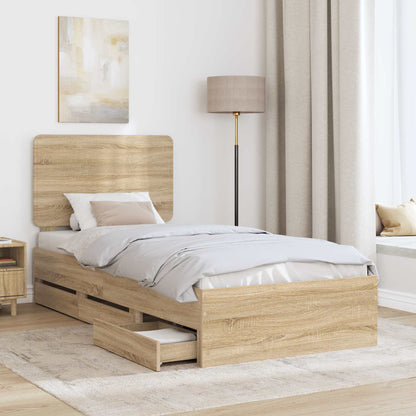vidaXL Bettrahmen Sonoma-Eiche 90 x 190 cm Ingenieurs Holz
