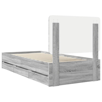 vidaXL Bettrahmen Graues Sonoma 90 x 190 cm Ingenieurs Holz