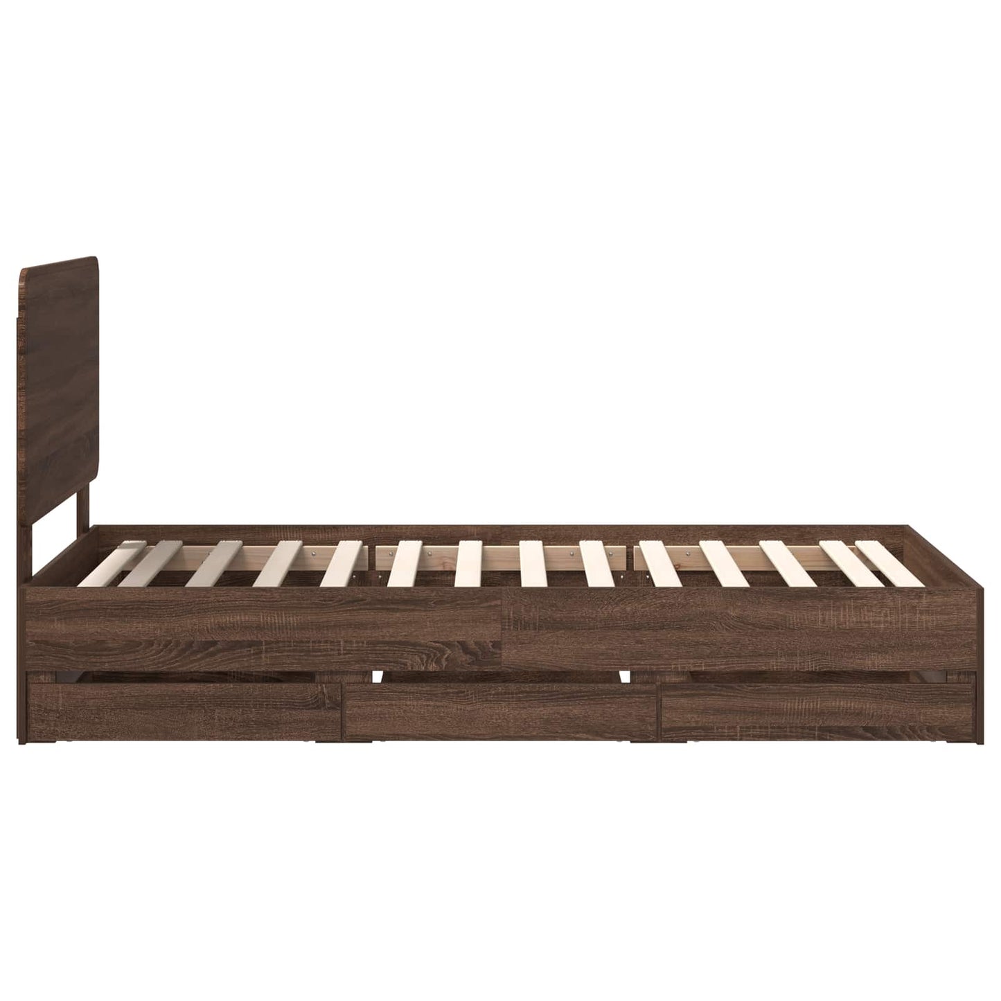 vidaXL Bettrahmen Braun Eichen-Optik 90 x 190 cm Ingenieurs Holz