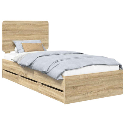 vidaXL Bettrahmen Sonoma-Eiche 90 x 200 cm Ingenieurs Holz
