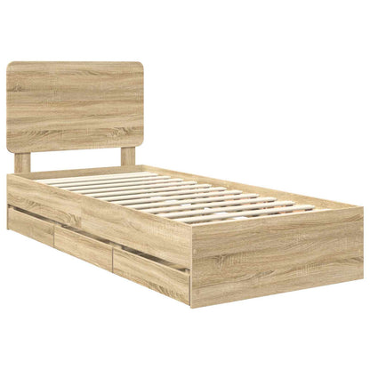vidaXL Bettrahmen Sonoma-Eiche 90 x 200 cm Ingenieurs Holz