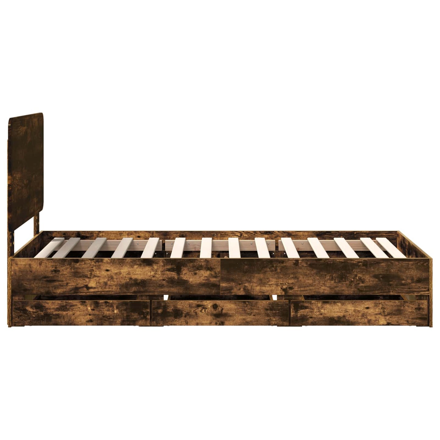 vidaXL Bettrahmen Geräucherte Eiche 90 x 200 cm Ingenieurs Holz