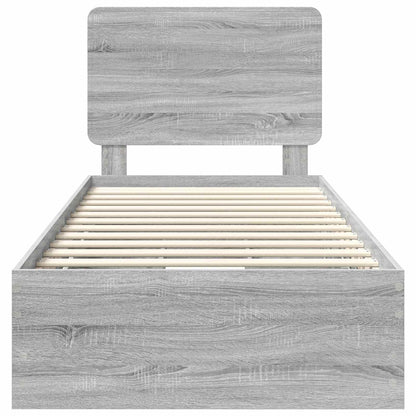 vidaXL Bettrahmen Graues Sonoma 90 x 200 cm Ingenieurs Holz