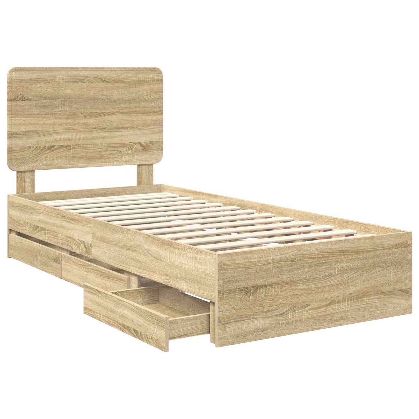 vidaXL Bettrahmen Sonoma-Eiche 75 x 190 cm Ingenieurs Holz
