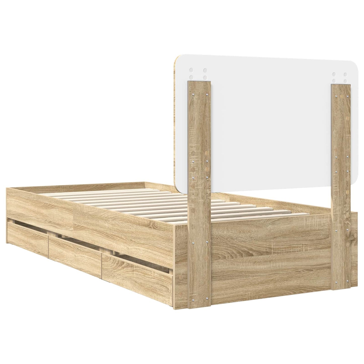 vidaXL Bettrahmen Sonoma-Eiche 75 x 190 cm Ingenieurs Holz