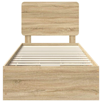 vidaXL Bettrahmen Sonoma-Eiche 75 x 190 cm Ingenieurs Holz