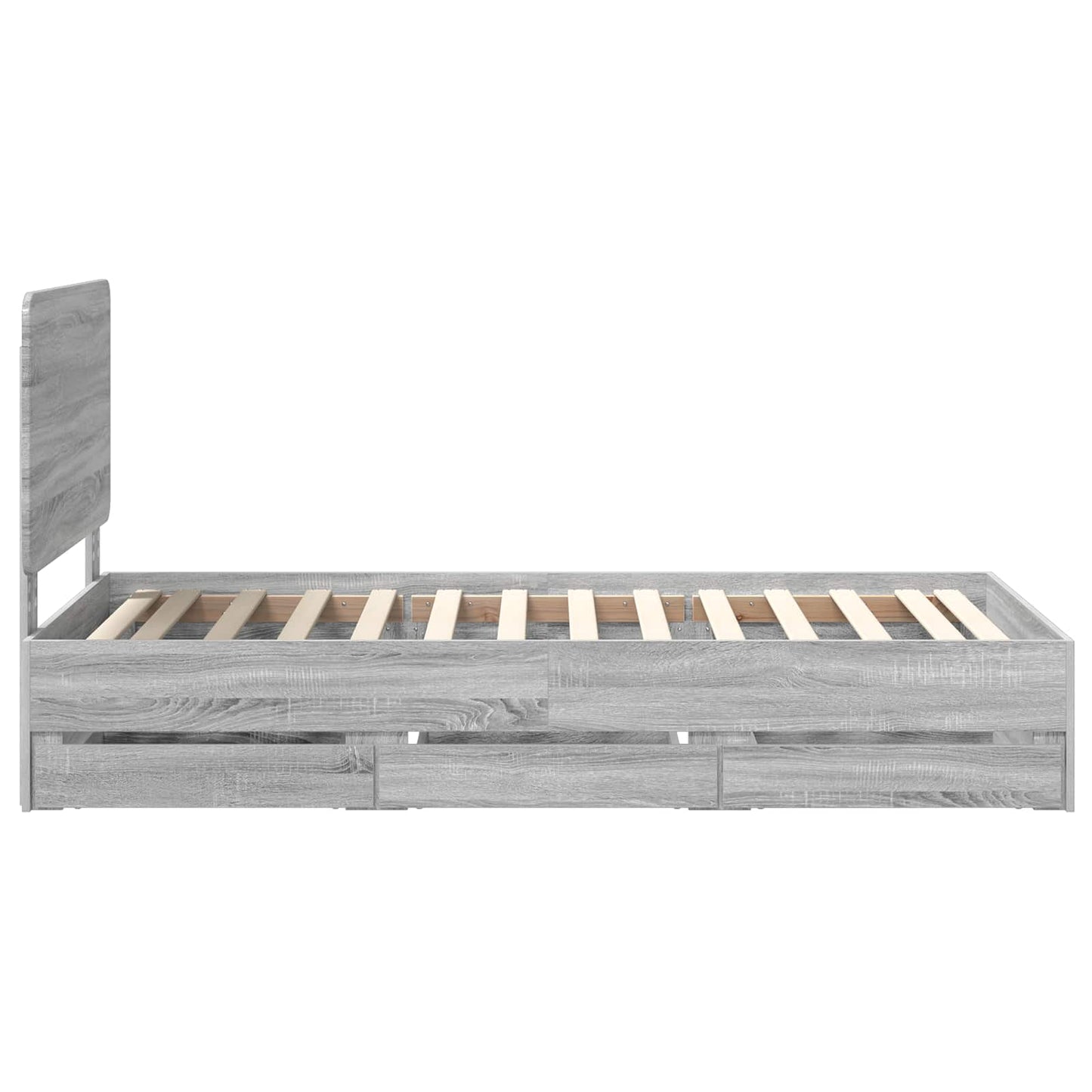 vidaXL Bettrahmen Graues Sonoma 75 x 190 cm Ingenieurs Holz