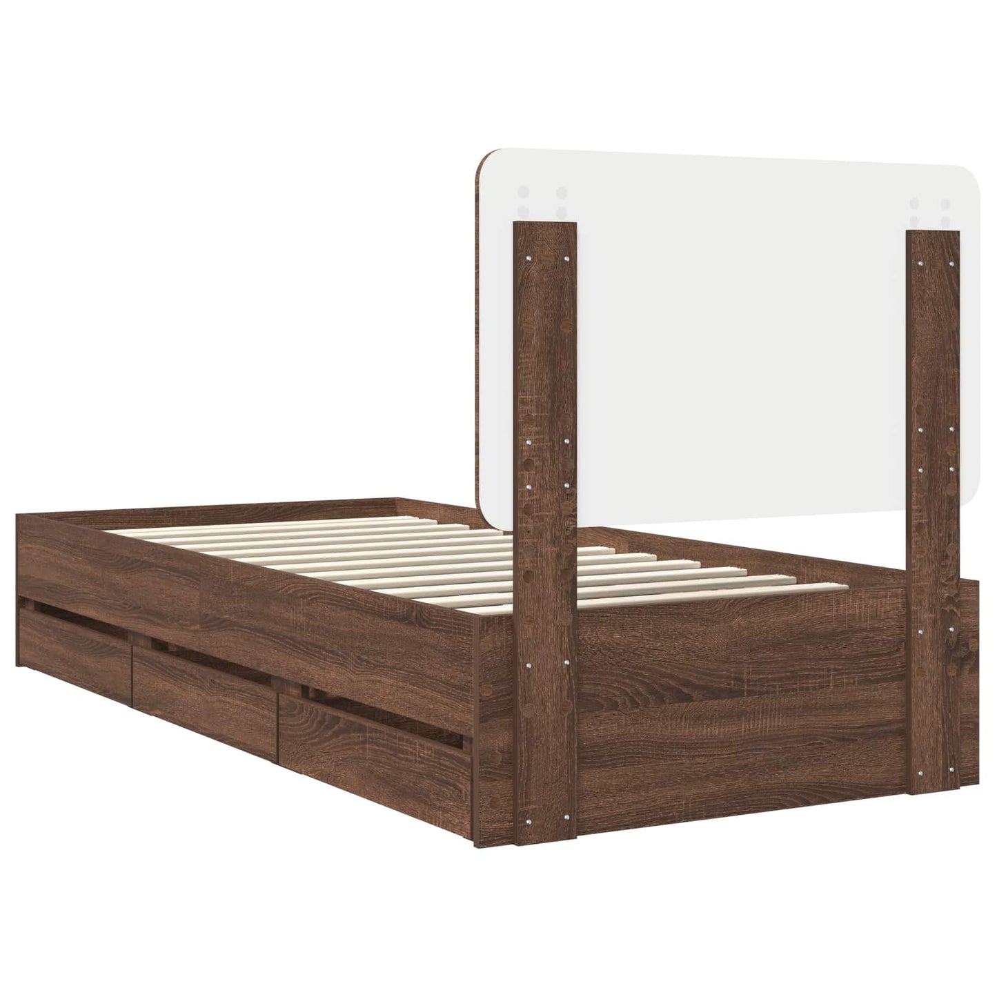 vidaXL Bettrahmen Braun Eichen-Optik 75 x 190 cm Ingenieurs Holz