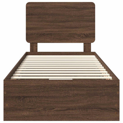 vidaXL Bettrahmen Braun Eichen-Optik 75 x 190 cm Ingenieurs Holz