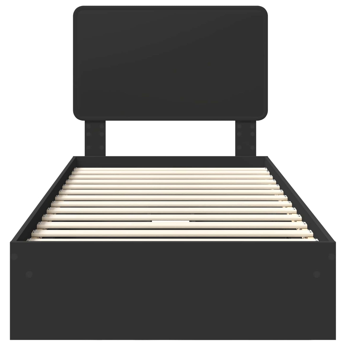 Aufbewahrungsbett Schwarz 90 x 190 cm Holzwerkstoff