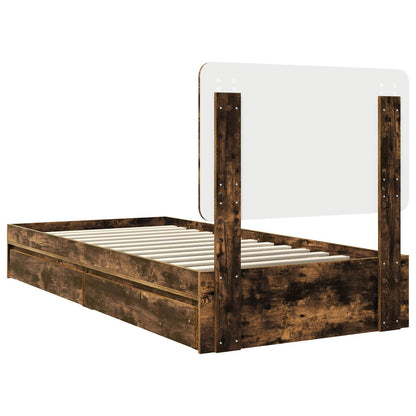 Aufbewahrungsbett Geräucherte Eiche 90 x 190 cm Holzwerkstoff