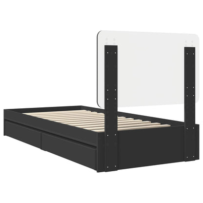 Aufbewahrungsbett Schwarz 75 x 190 cm Holzwerkstoff