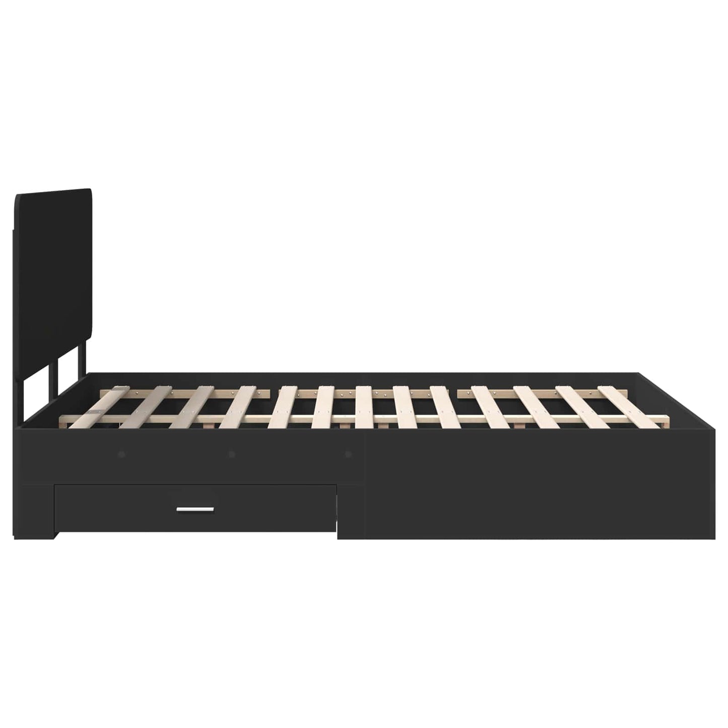 vidaXL Bettrahmen mit Kopfteil Schwarz 140 x 190 cm Holzwerkstoff