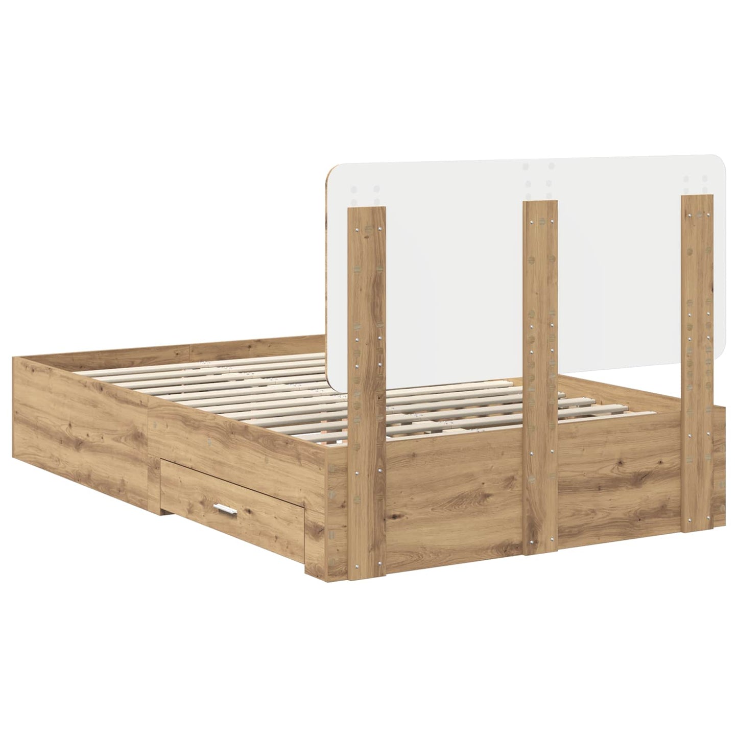 vidaXL Bettrahmen Artisan-Eiche 135 x 190 cm Holzwerkstoff