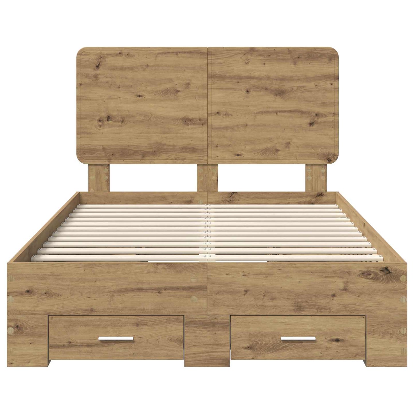 vidaXL Bettrahmen Artisan-Eiche 135 x 190 cm Holzwerkstoff