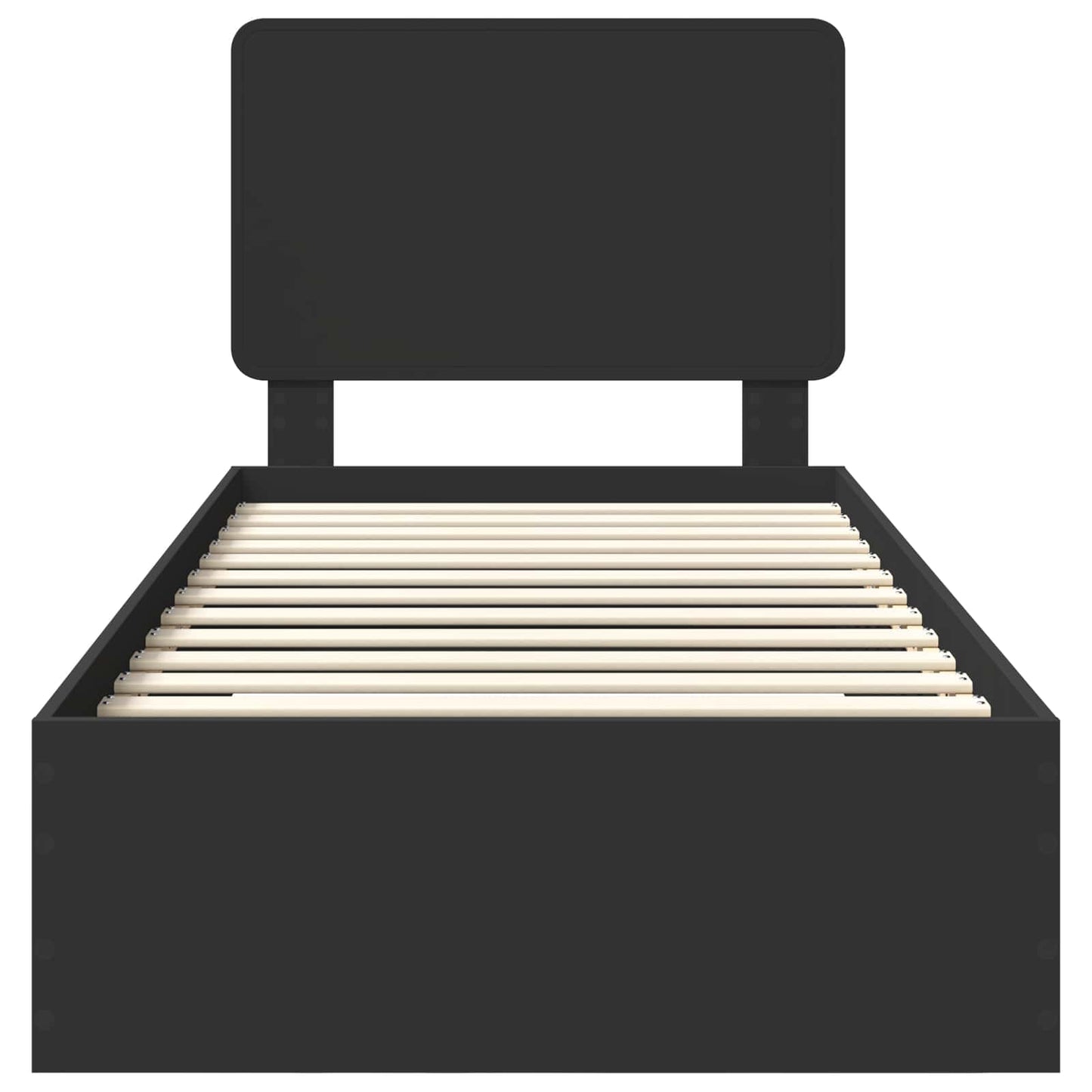 Bettrahmen mit Kopfteil Schwarz 100 x 200 cm Holzwerkstoff