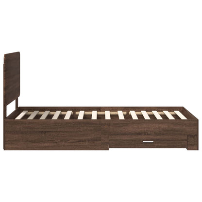 Bettrahmen Braun Eichen-Optik 100 x 200 cm Holzwerkstoff