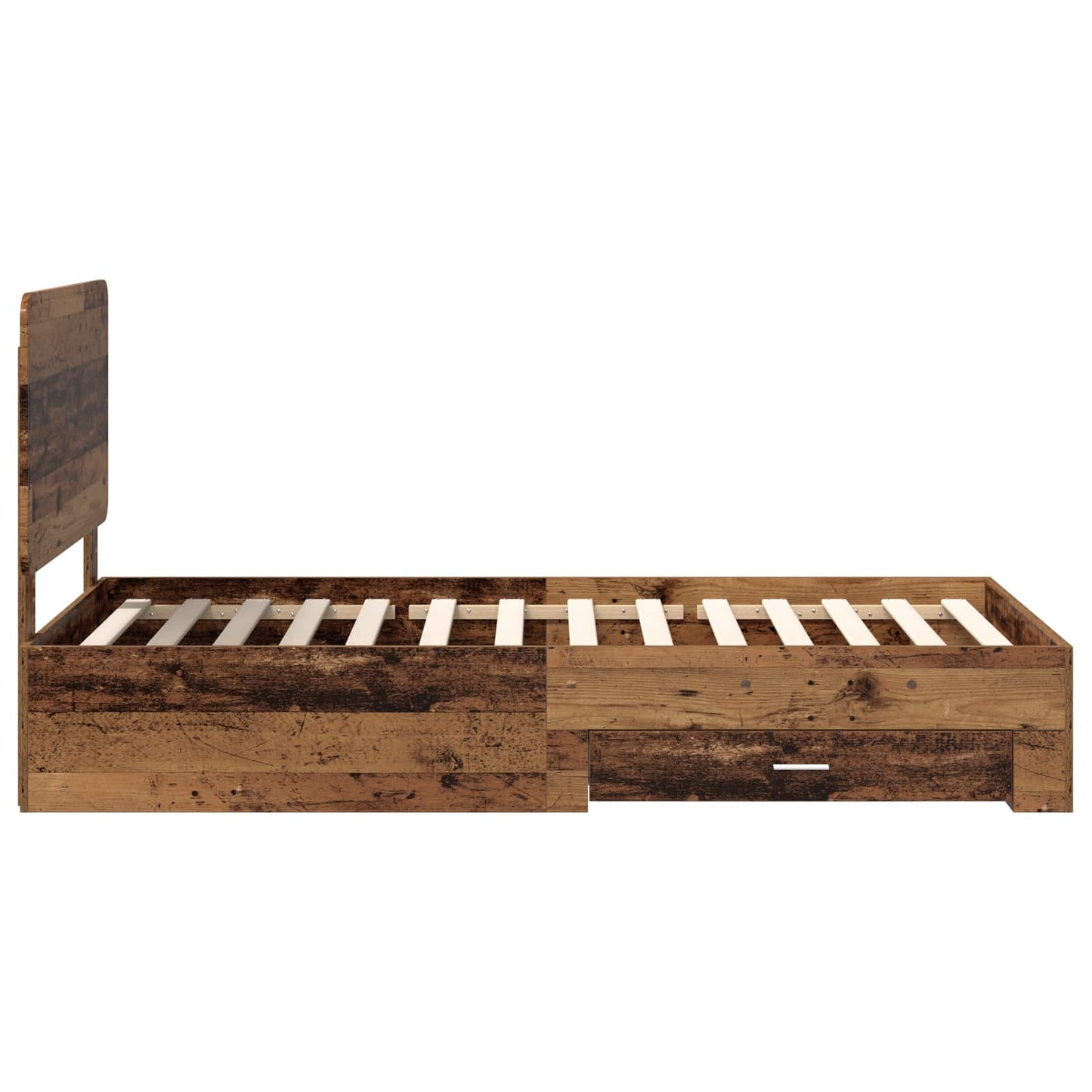 Bettrahmen mit Kopfteil Altholz 90 x 200 cm Holzwerkstoff