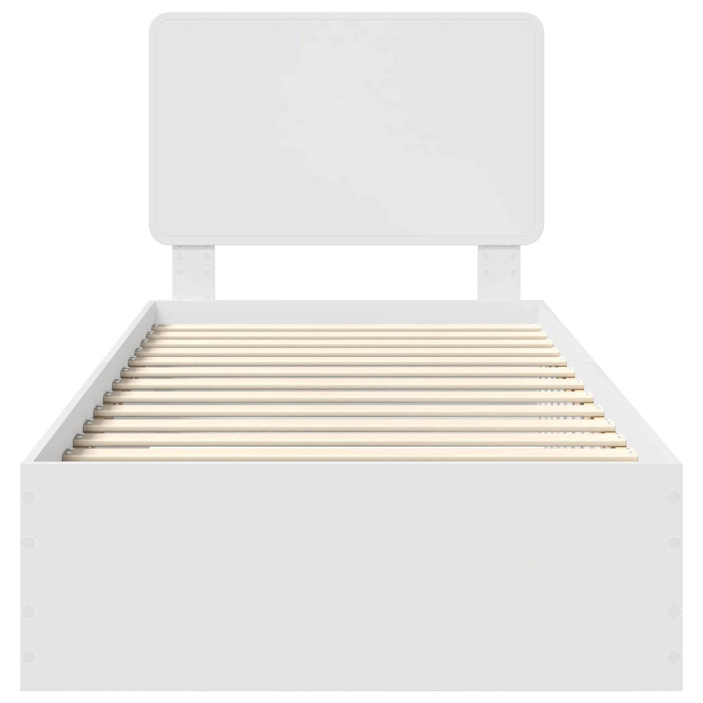 Bettrahmen mit Kopfteil Weiß 90 x 190 cm Holzwerkstoff