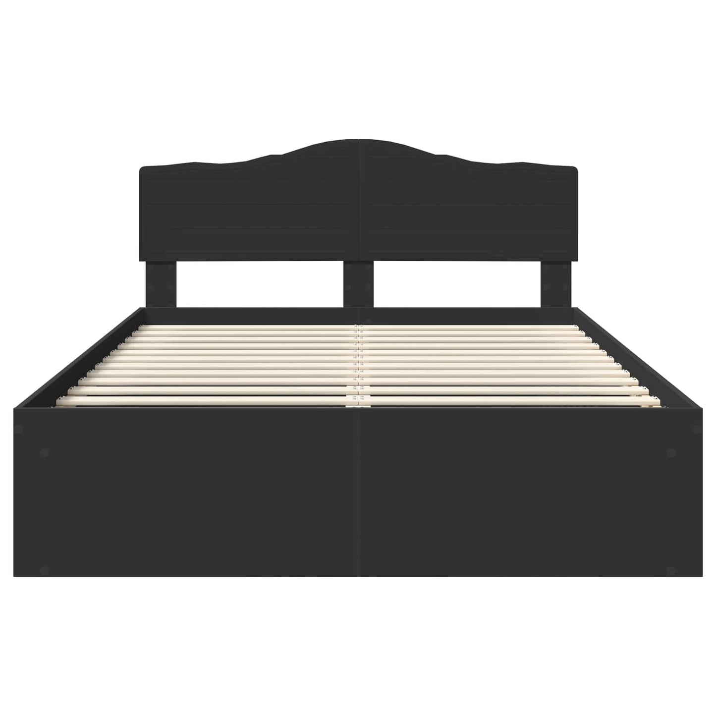 Bettrahmen Schwarz 160 x 200 cm Massives Kiefernholz