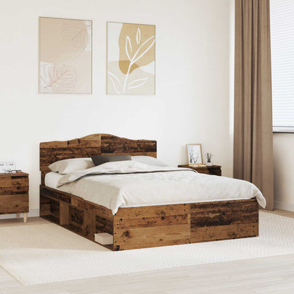 vidaXL Cadre de lit bois de récupération 140 x 200 cm Bois de pin massif