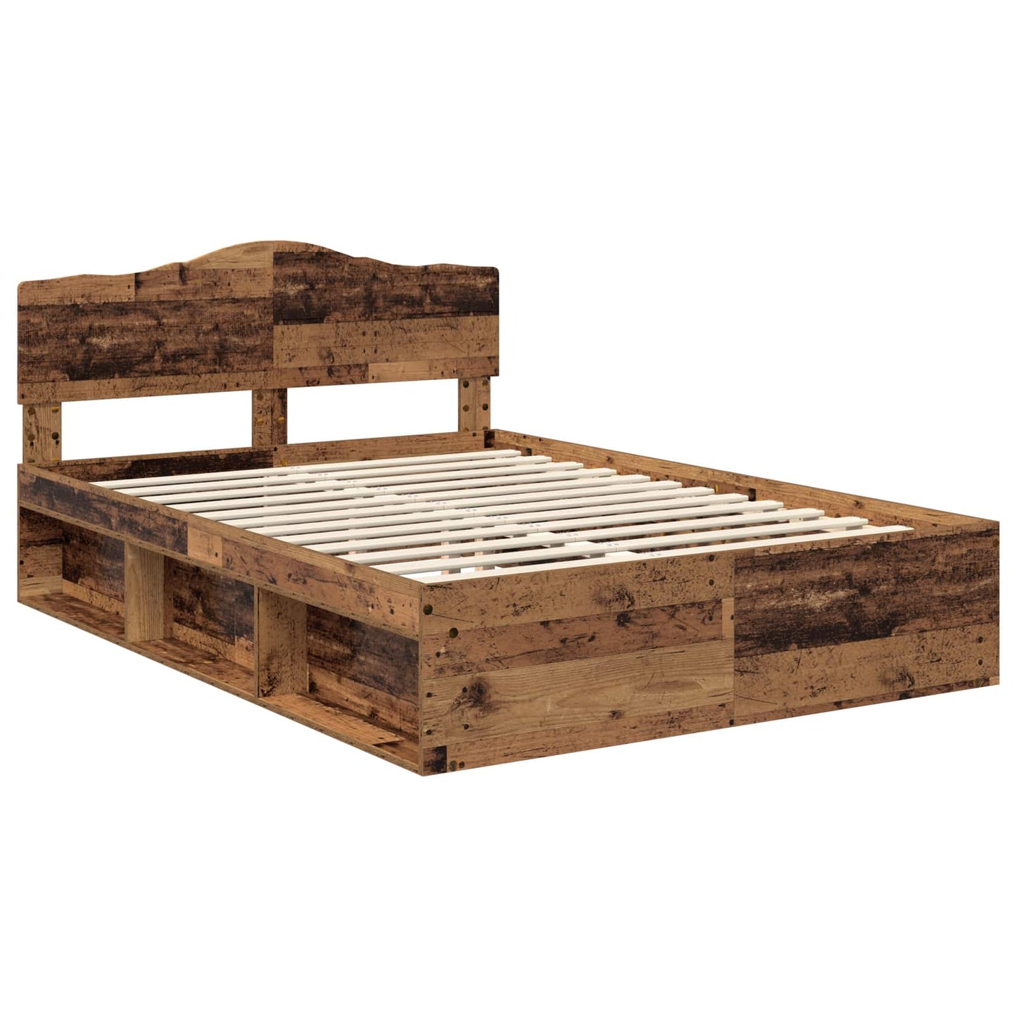 vidaXL Cadre de lit bois de récupération 140 x 200 cm Bois de pin massif