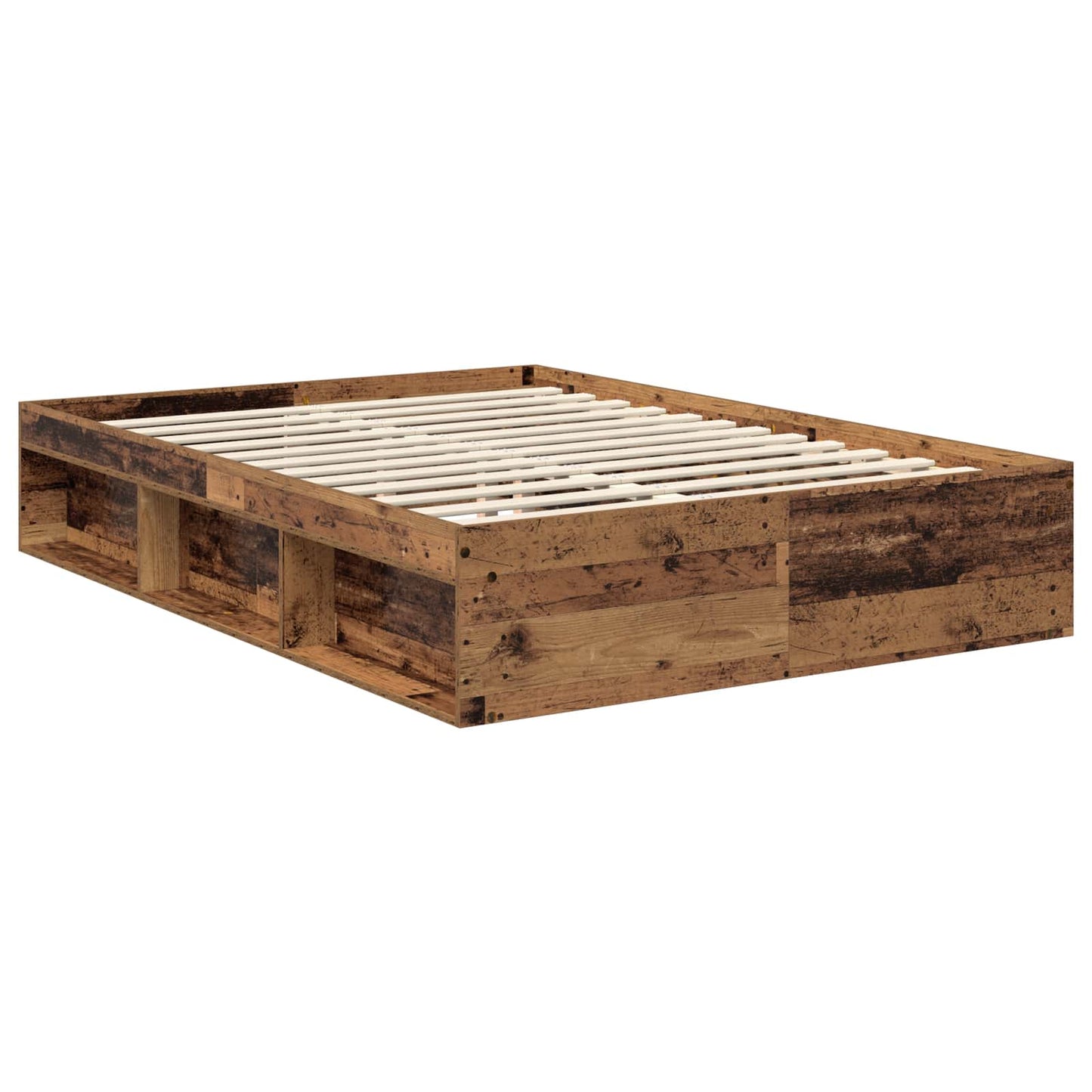 vidaXL Cadre de lit bois de récupération 140 x 200 cm Bois de pin massif