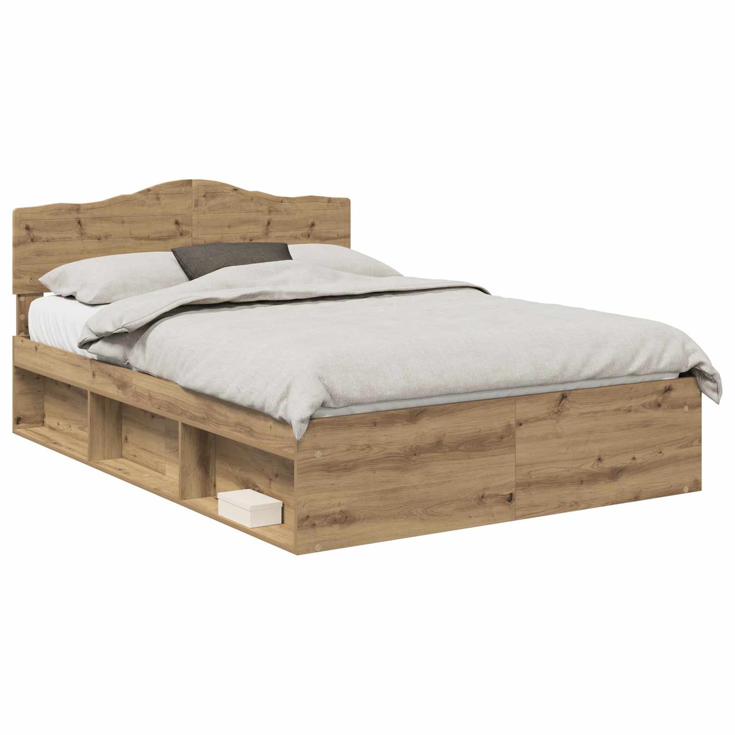 vidaXL Cadre de lit avec tête de lit Artisanat Chêne 140 x 190 cm