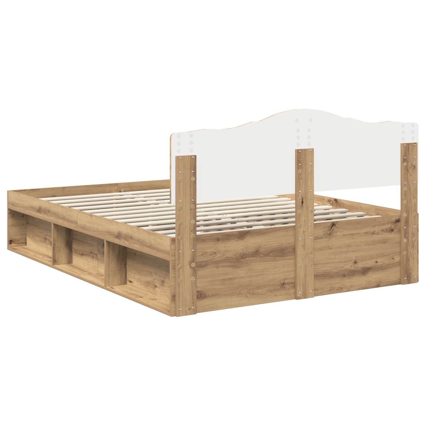 vidaXL Cadre de lit avec tête de lit Artisanat Chêne 140 x 190 cm
