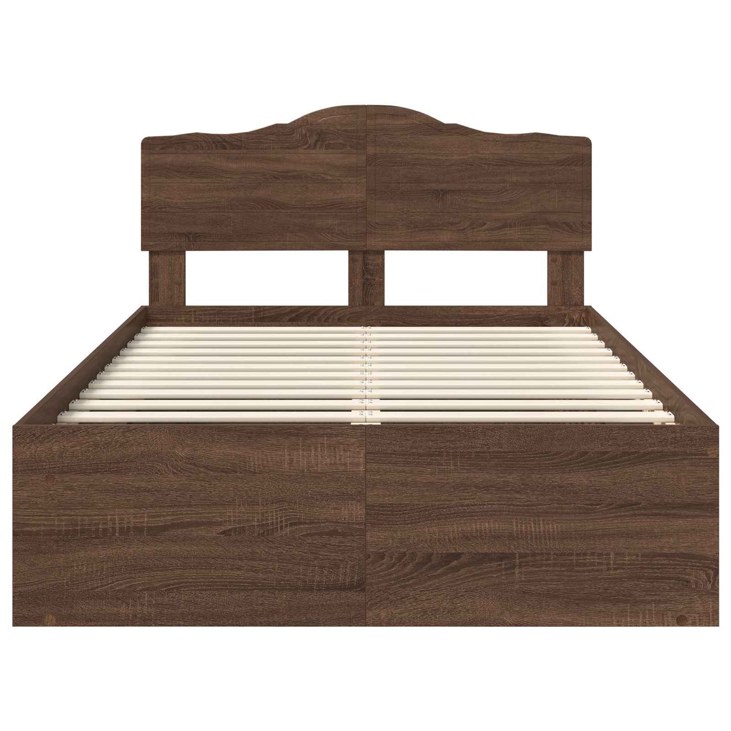 Bettrahmen Braun Eichen-Optik 120 x 200 cm Massives Kiefernholz