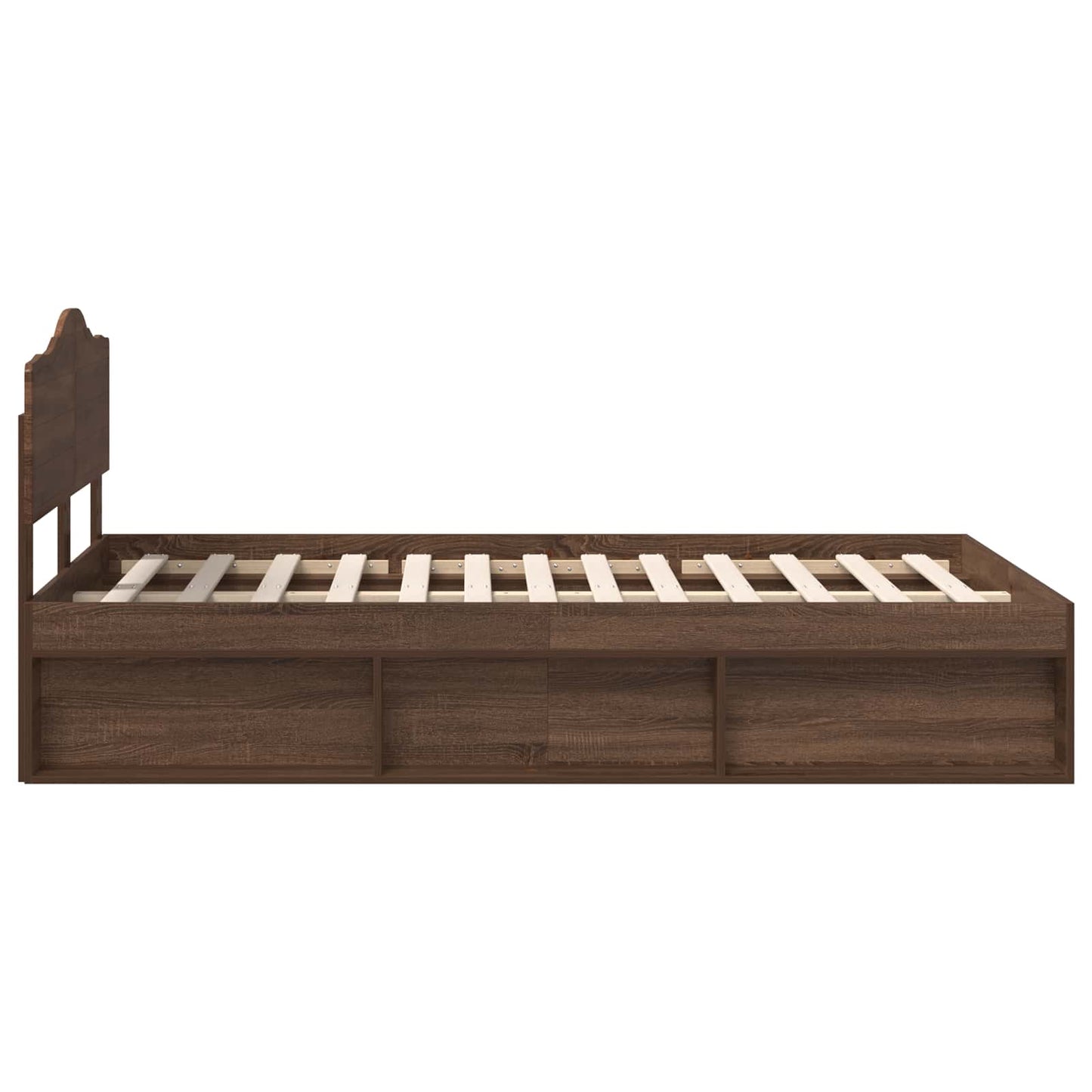 Bettrahmen Braun Eichen-Optik 120 x 200 cm Massives Kiefernholz