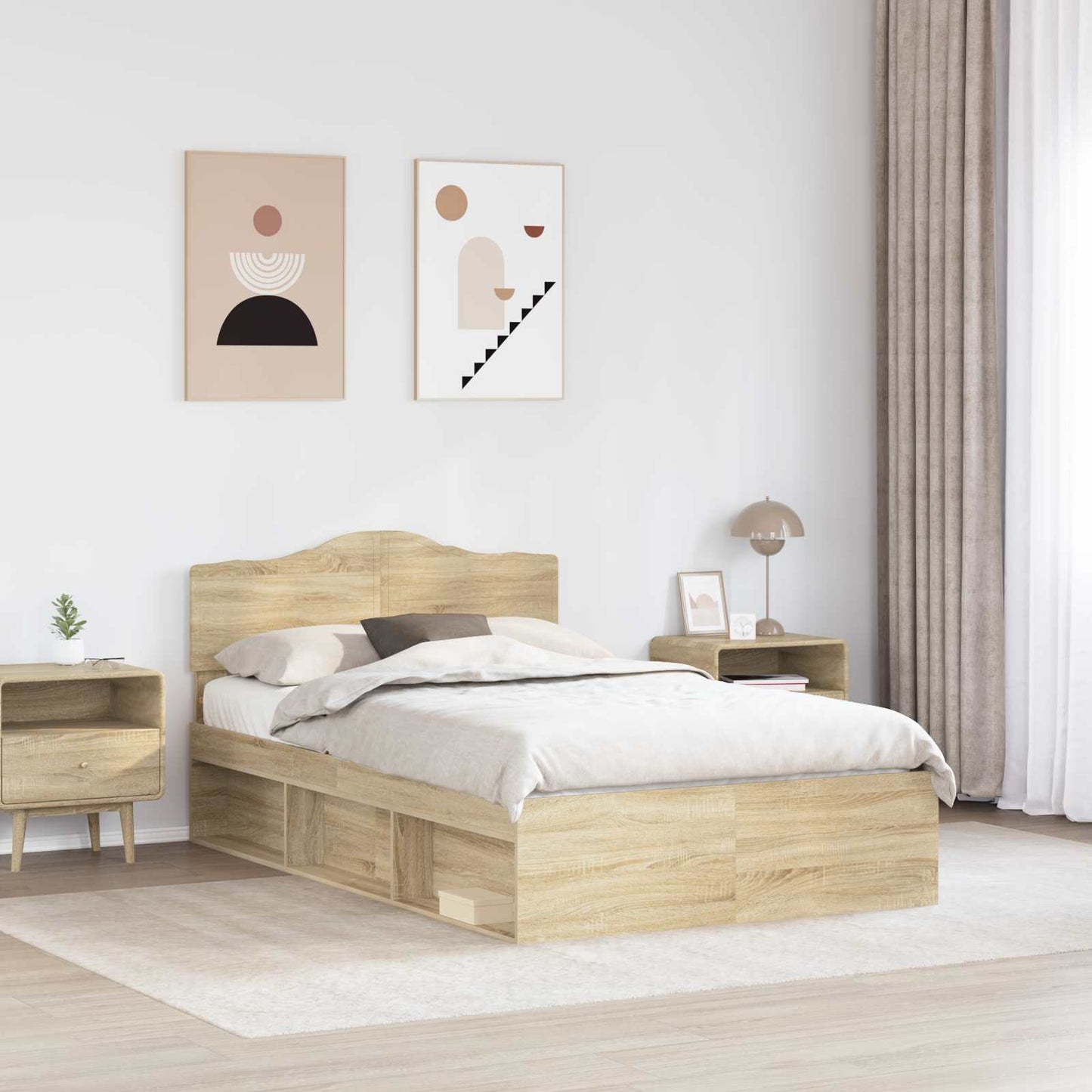 vidaXL Cadre de lit Sonoma 120 x 190 cm Bois de pin massif