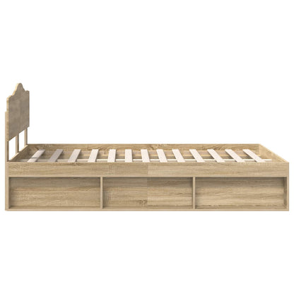 vidaXL Cadre de lit Sonoma 120 x 190 cm Bois de pin massif