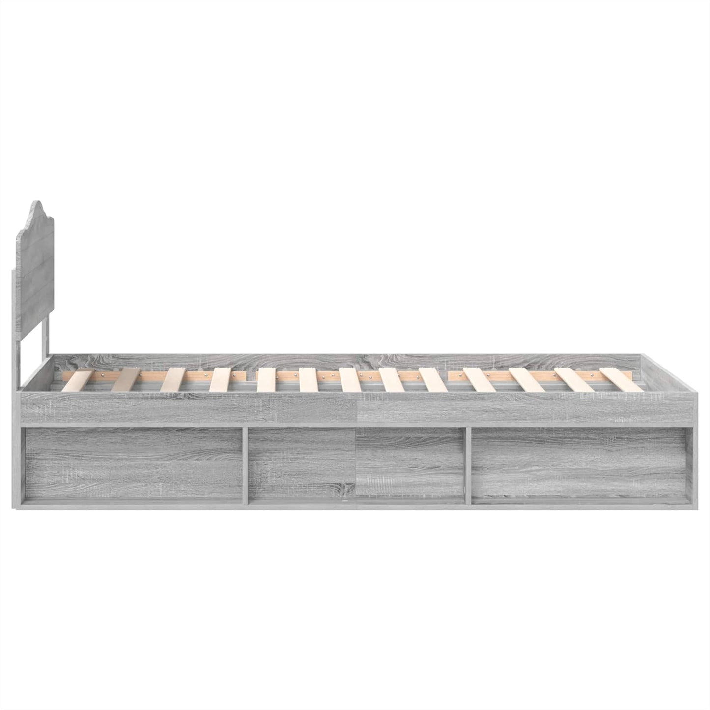 vidaXL Cadre de lit Gris sonoma 100 x 200 cm Bois de pin massif