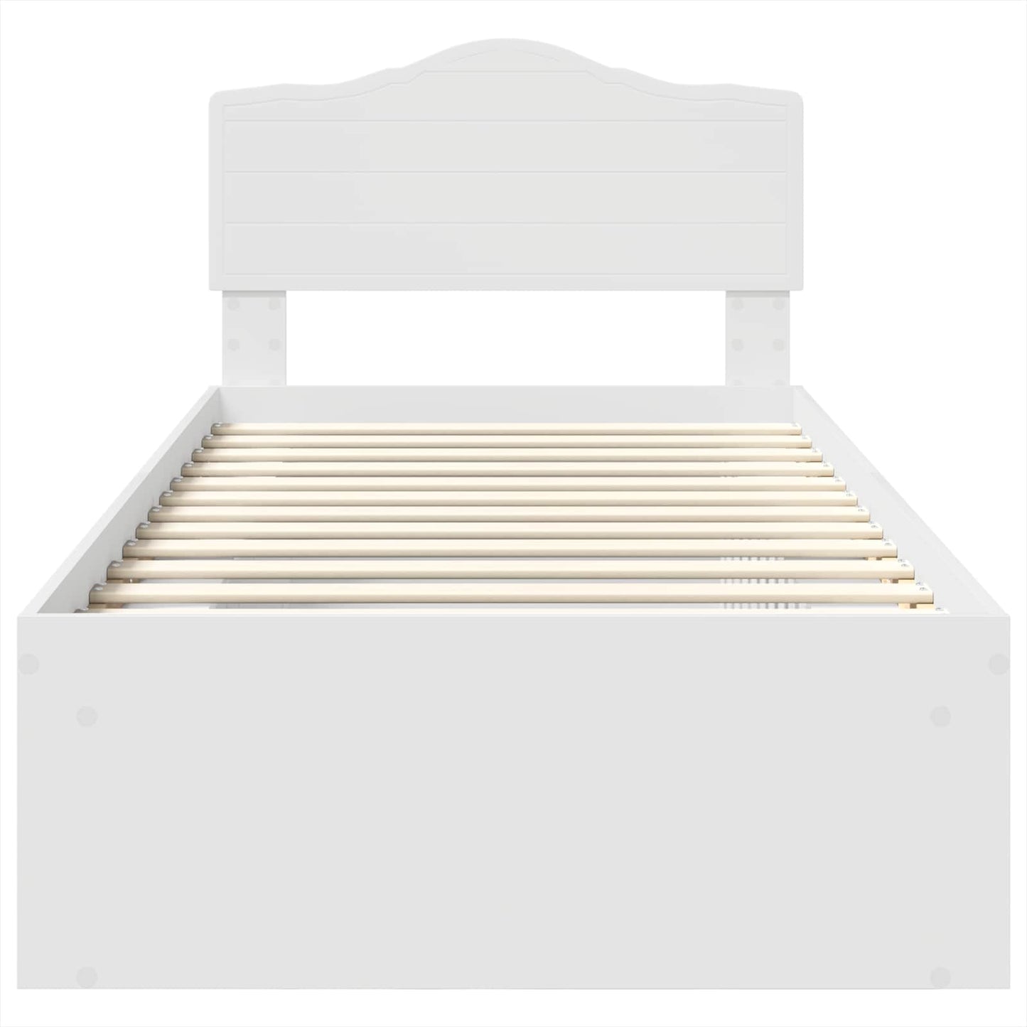 Bettrahmen mit Kopfteil Weiß 90 x 190 cm Massives Kiefernholz