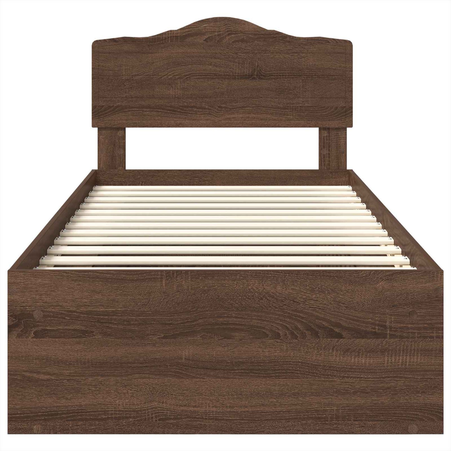 Bettrahmen Braun Eichen-Optik 90 x 190 cm Massives Kiefernholz