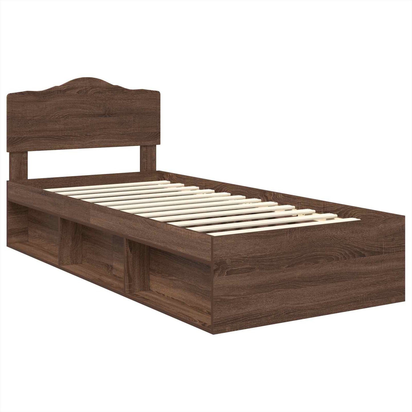 vidaXL Bettrahmen Braun Eichen-Optik 75 x 190 cm Massives Kiefernholz