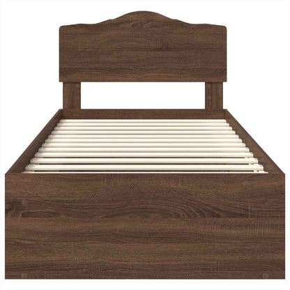 vidaXL Bettrahmen Braun Eichen-Optik 75 x 190 cm Massives Kiefernholz