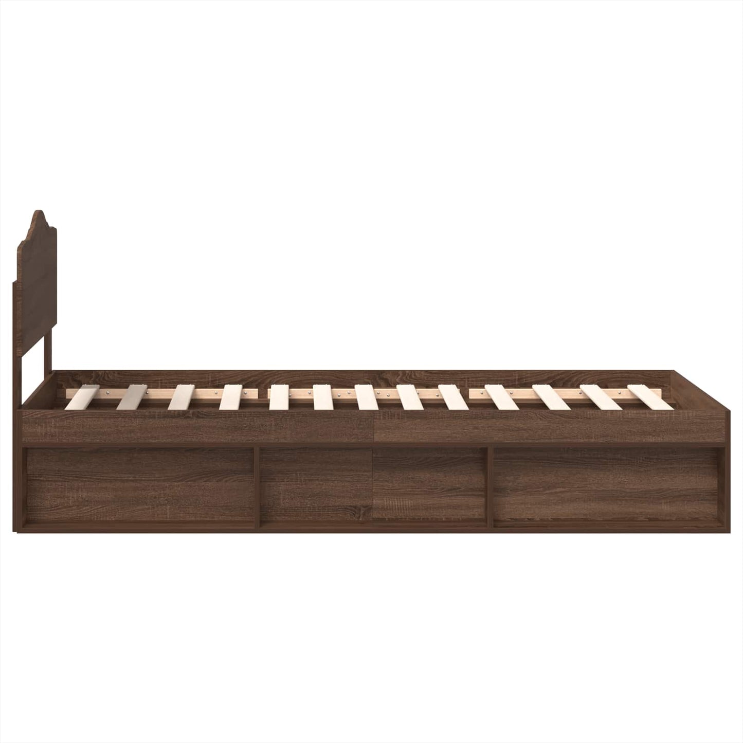 vidaXL Bettrahmen Braun Eichen-Optik 75 x 190 cm Massives Kiefernholz