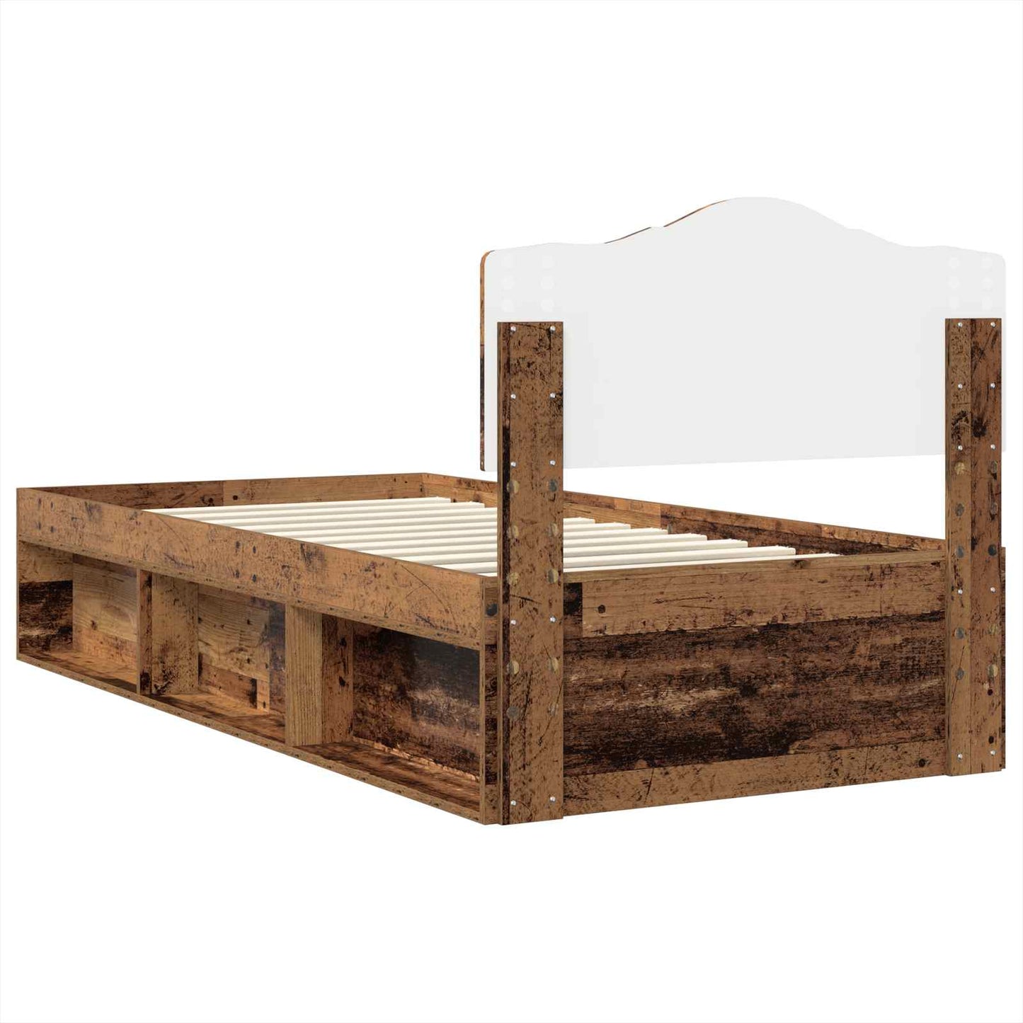 vidaXL Bettrahmen Altholz 75 x 190 cm Massives Kiefernholz