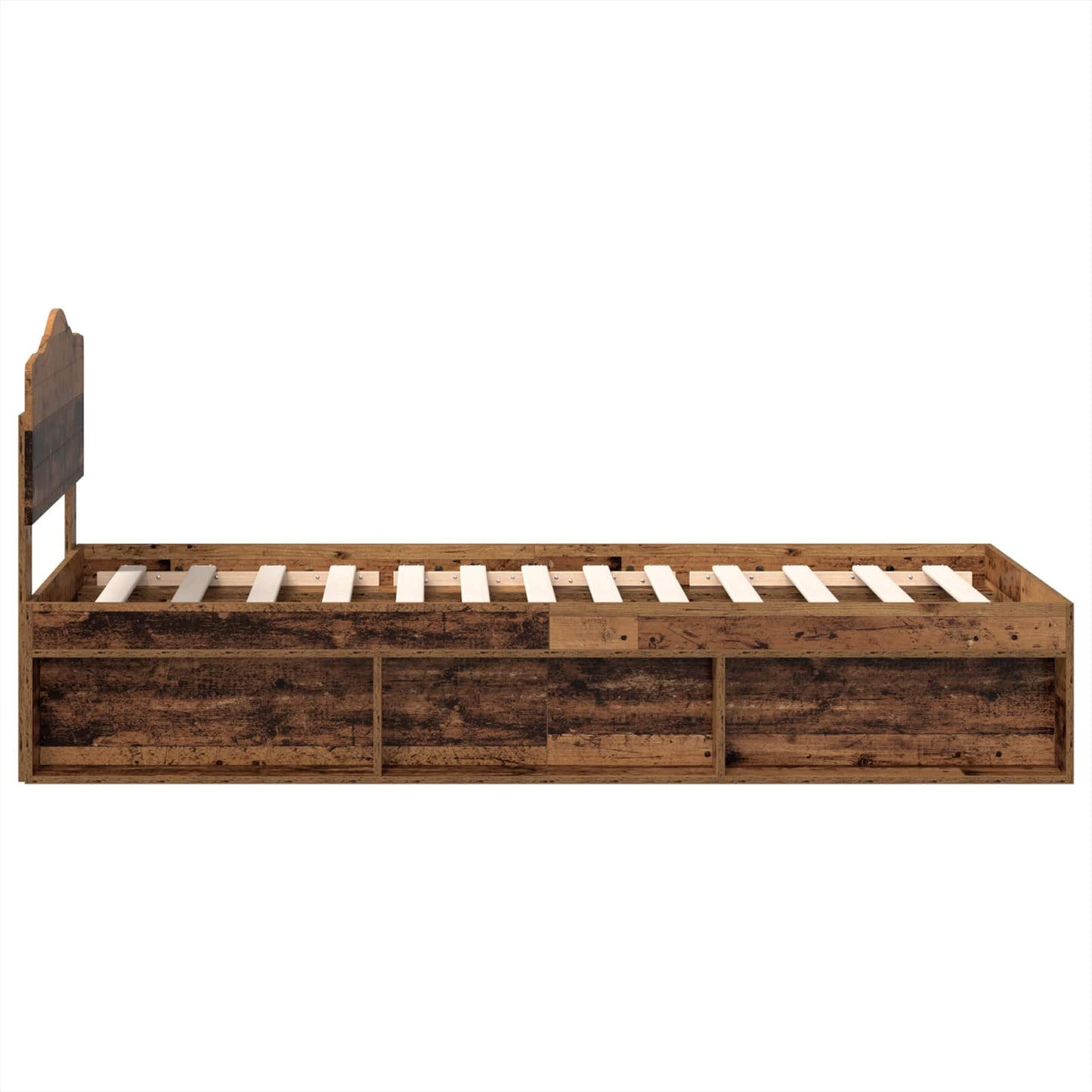 vidaXL Bettrahmen Altholz 75 x 190 cm Massives Kiefernholz