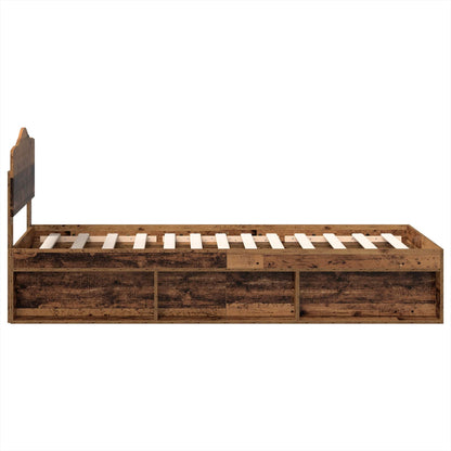 vidaXL Bettrahmen Altholz 75 x 190 cm Massives Kiefernholz