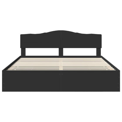 vidaXL Bettrahmen mit Schubladen Schwarz 200 x 200 cm Ingenieurs Holz