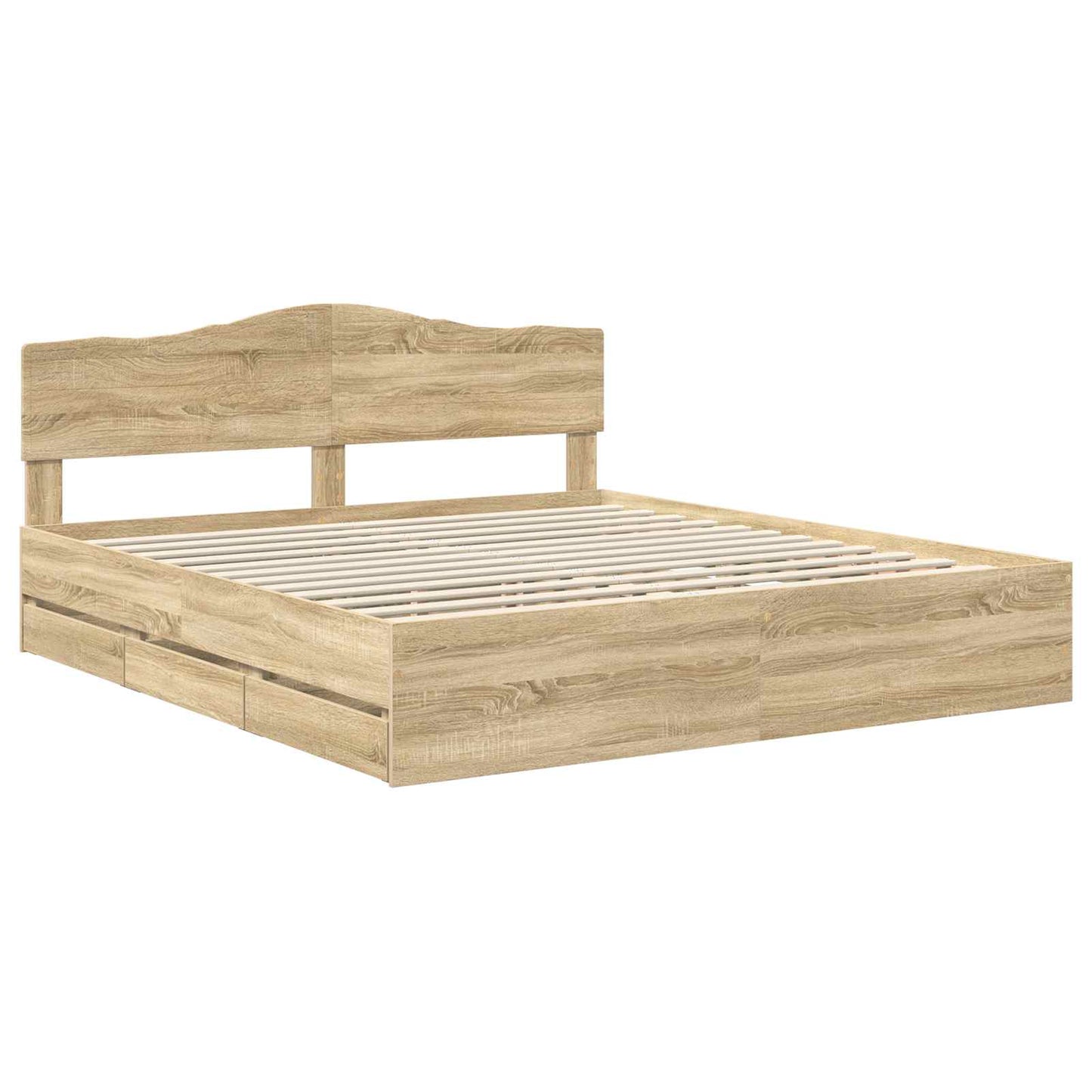 vidaXL Bettrahmen Sonoma-Eiche 200 x 200 cm Ingenieurs Holz