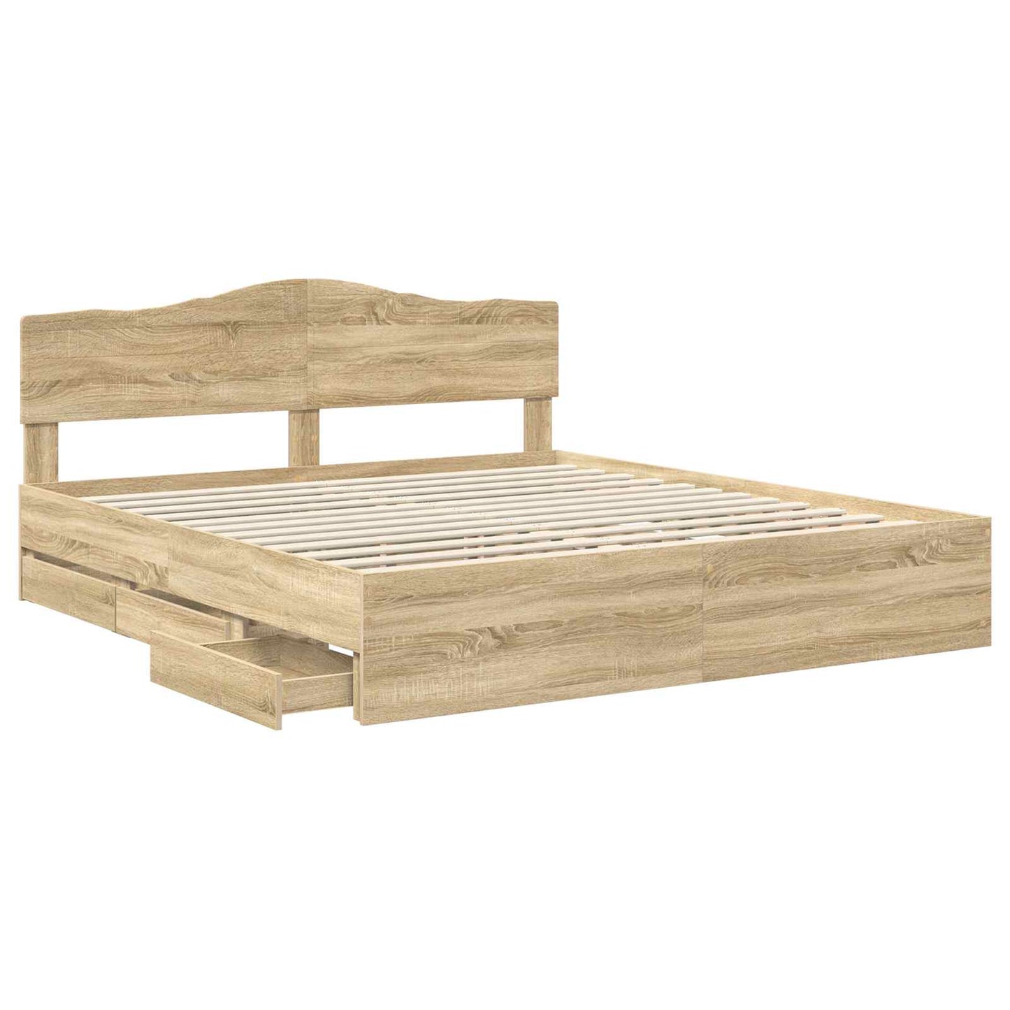 vidaXL Bettrahmen Sonoma-Eiche 200 x 200 cm Ingenieurs Holz