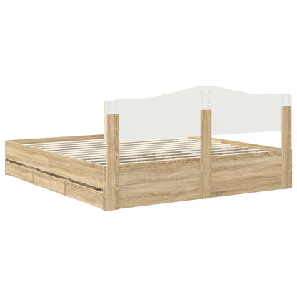 vidaXL Bettrahmen Sonoma-Eiche 200 x 200 cm Ingenieurs Holz