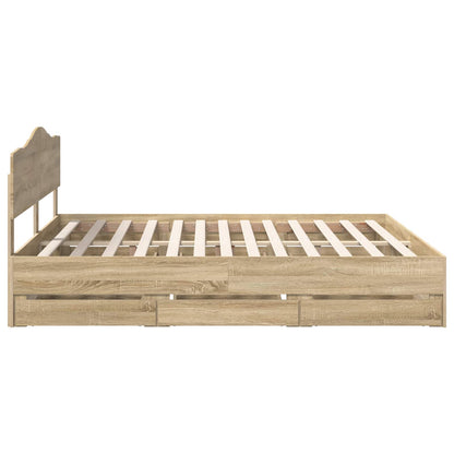 vidaXL Bettrahmen Sonoma-Eiche 200 x 200 cm Ingenieurs Holz