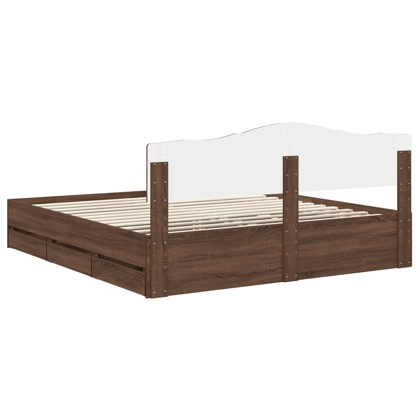 vidaXL Bettrahmen Braun Eichen-Optik 200 x 200 cm Ingenieurs Holz