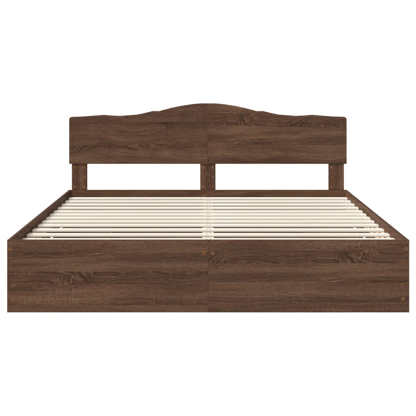 vidaXL Bettrahmen Braun Eichen-Optik 200 x 200 cm Ingenieurs Holz